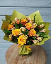 Букет цветов из:  Альстромерии и Розы в Шульгино