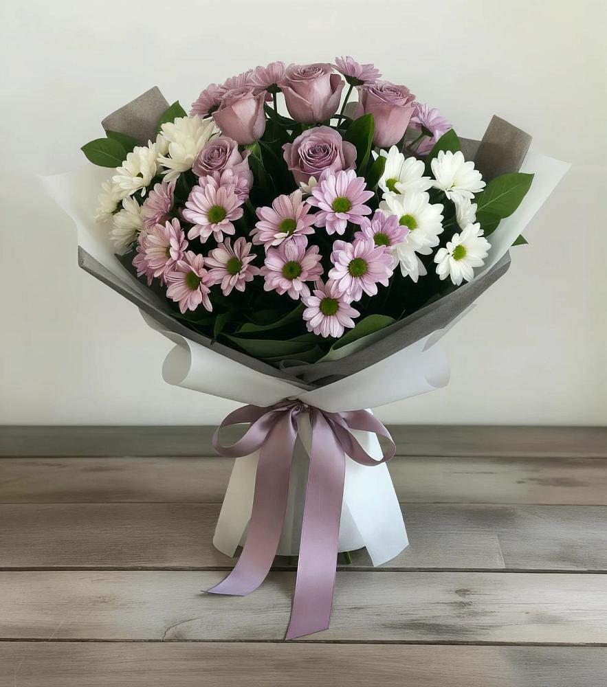 Букет цветов из: Хризантемы и Розы в Шульгино