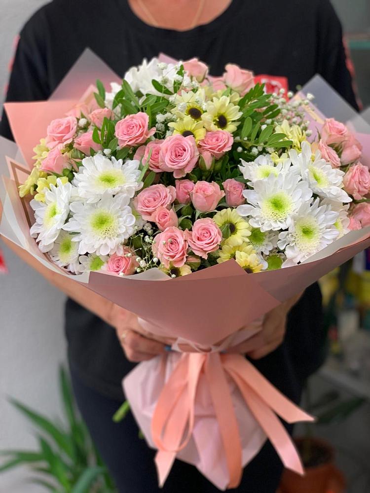 Букет цветов из: Розы и Хризантемы в Шульгино
