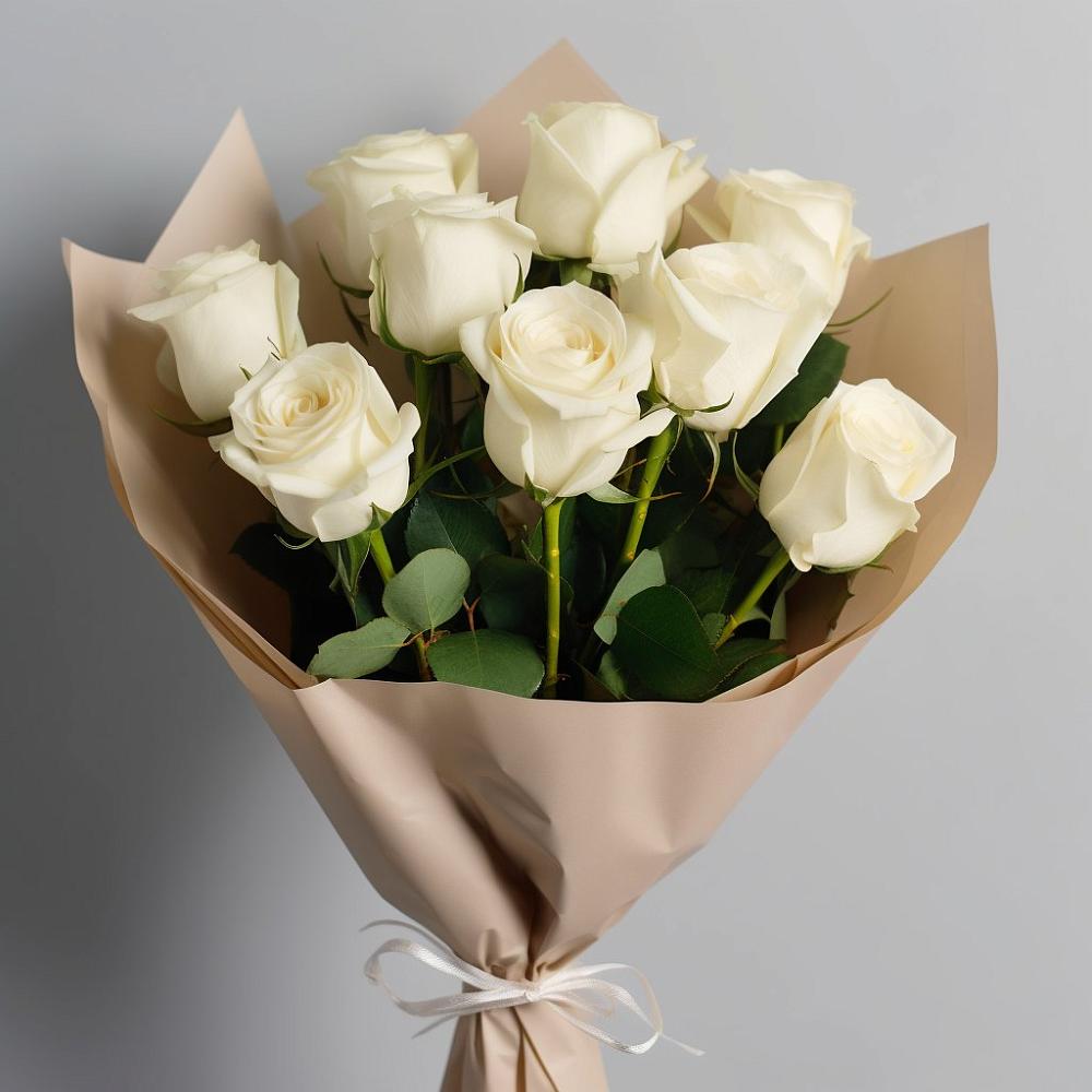 Букет 9 Белых роз Эдлесс Лав в Шульгино