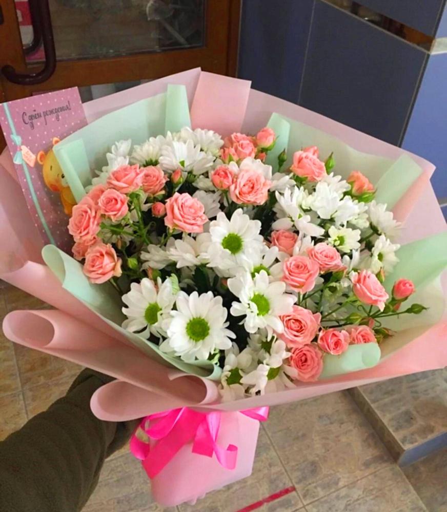 Букет цветов из: Розы и Хризантемы в Шульгино