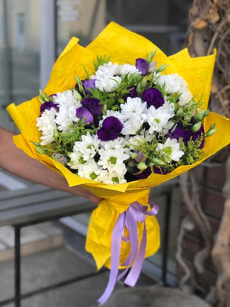 Букет цветов из: Ирисы, Хризантемы и Ромашки в Шульгино