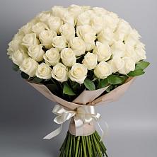 Букет 101 беля роза Белоснежка в Шульгино