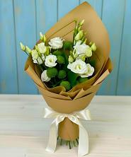 Букет цветов из:  Хризантемы и Лизиантусы в Шульгино