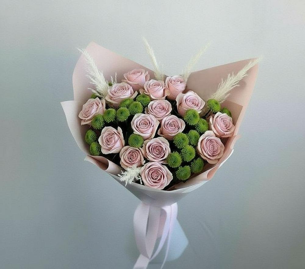 Букет цветов из: Розы и Хризантемы в Шульгино