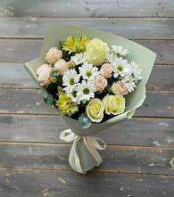 Букет цветов из:  Альстромерии, Розы и Хризантемы в Шульгино