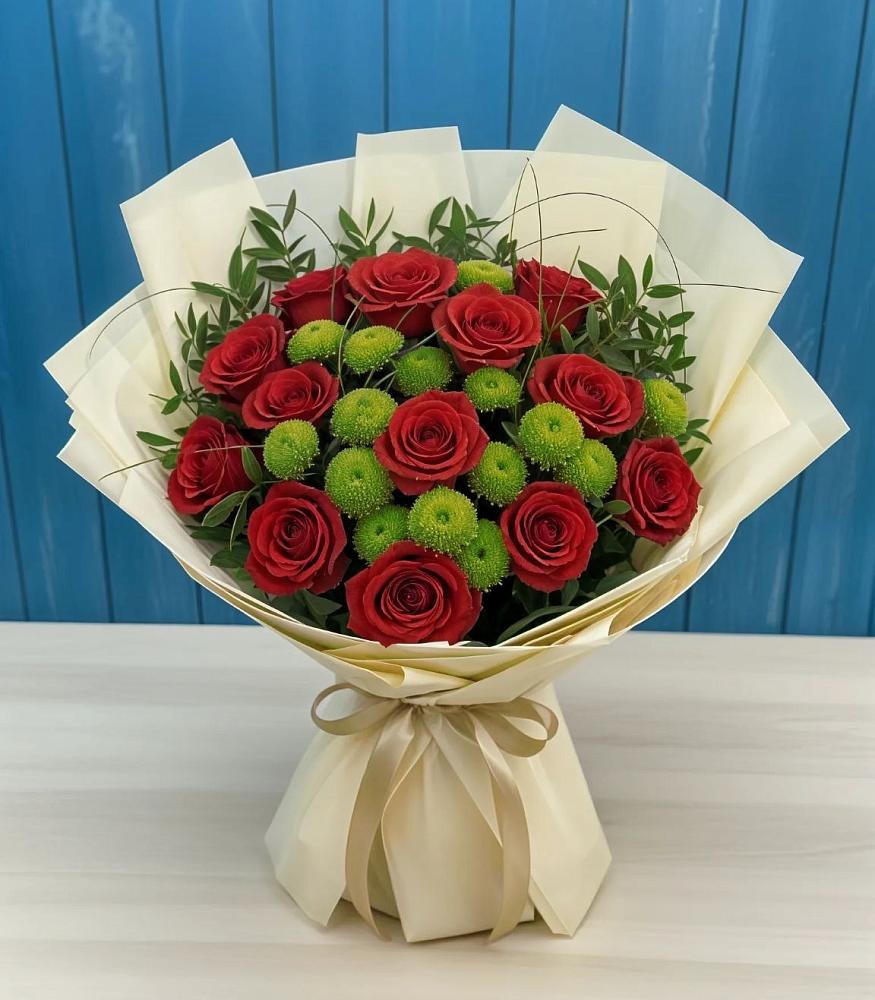 Букет цветов из: Розы и Хризантемы в Шульгино