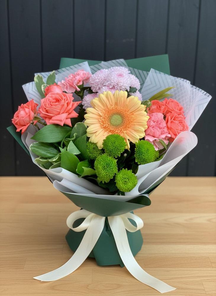 Букет цветов из: Гвоздики, Розы, Герберы и Хризантемы в Шульгино