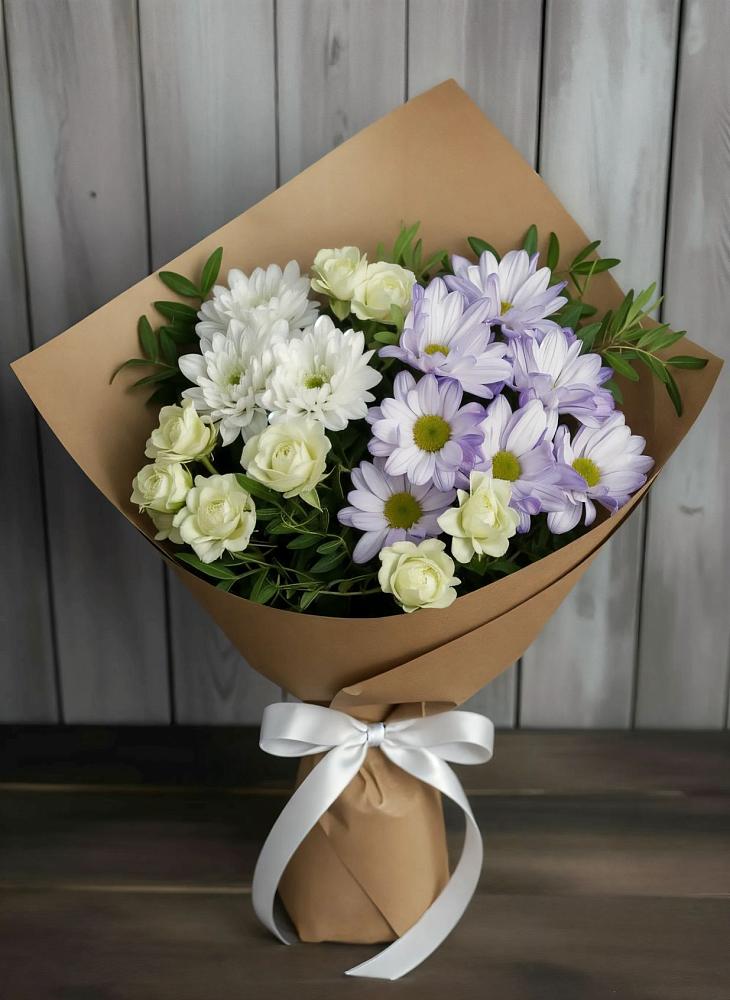 Букет цветов из: Хризантемы и Розы в Шульгино